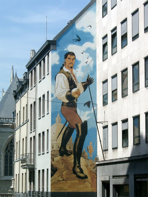 Mural painting Le Scorpion, comic strip by Enrico Marini and Stephen Desberg, Treurenberg, Brussels