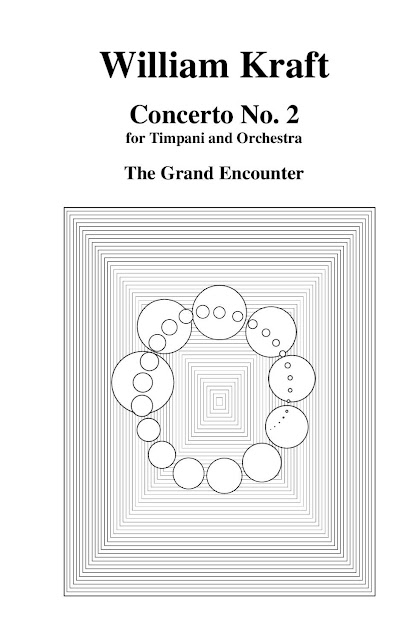 Cover page of Timpani Concerto No. 2, The Grand Encounter,  by William Kraft (design by David Ocker)