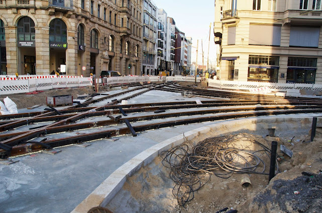 Baustelle Invalidenstraße, Gleisarbeiten, 10115 Berlin, 09.03.2014