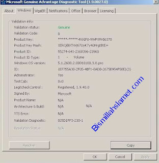 Microsoft Genuine Advantage Diagnostic Tool 1.9