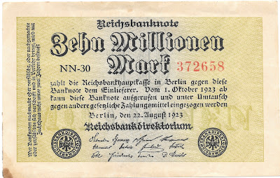 10 million German marks, 1923