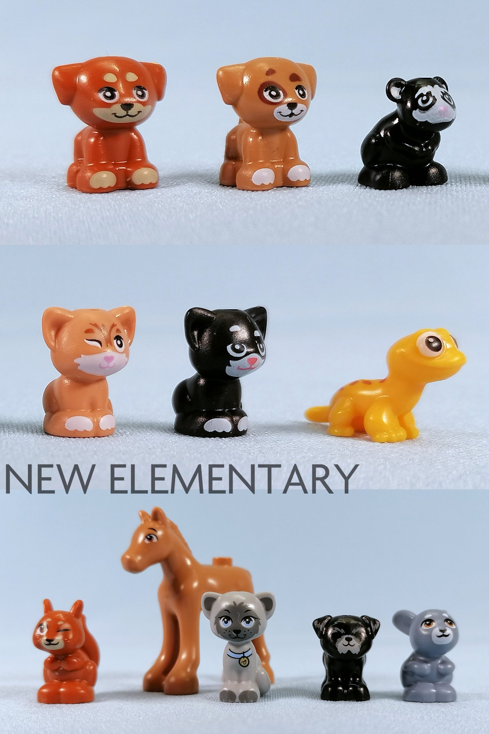 Lego New Black Dog Dachshund Black Eyes Nose Tan Markings Pattern