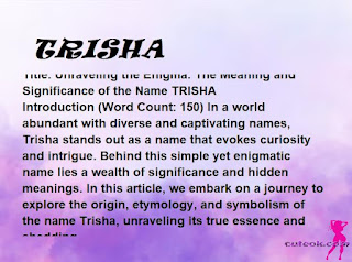 meaning of the name "TRISHA"