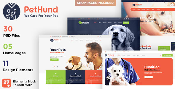 Pet Shop and Veterinary PSD Template 