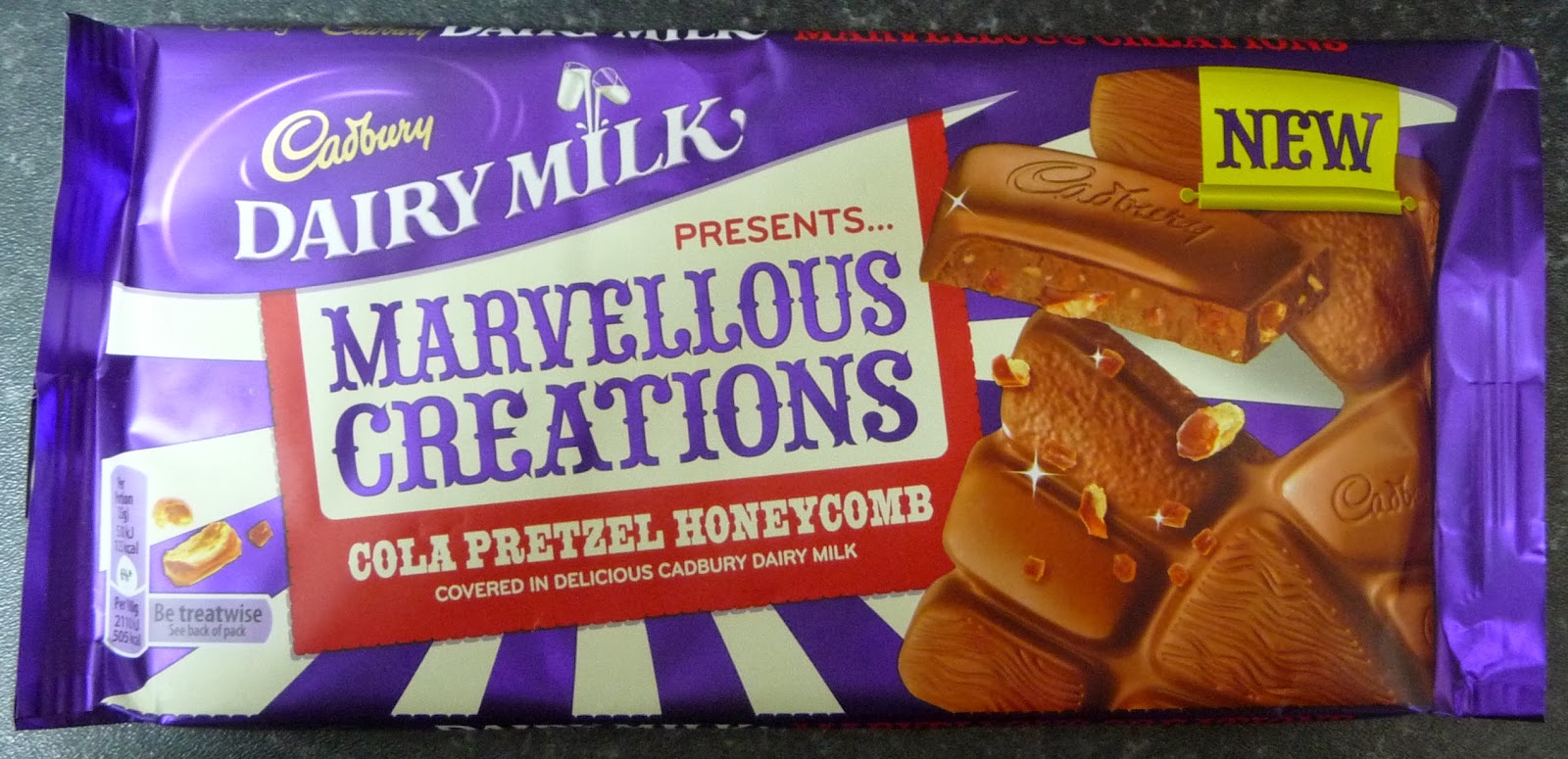 Something to look forward to: Cadbury Dairy Milk: Marvellous creations  (cola pretzel honeycomb)