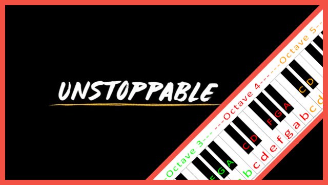 Unstoppable by The Score Piano / Keyboard Easy Letter Notes for Beginners