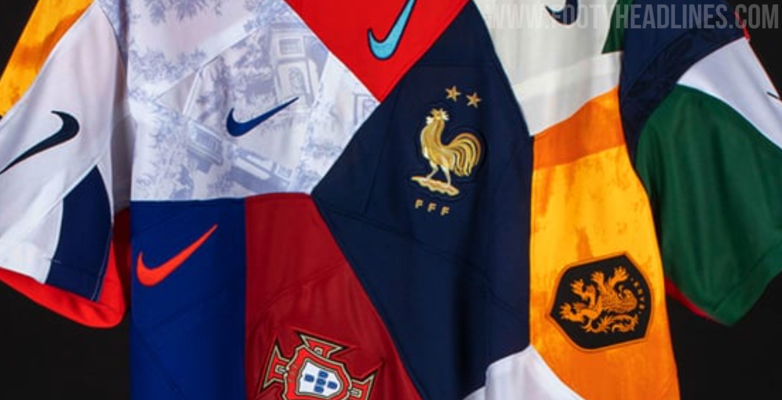 Nike célèbre la Coupe du Monde de football Qatar 2022 avec un maillot «  mashup » de ses principales sélections (« The One Nike Jersey ») 