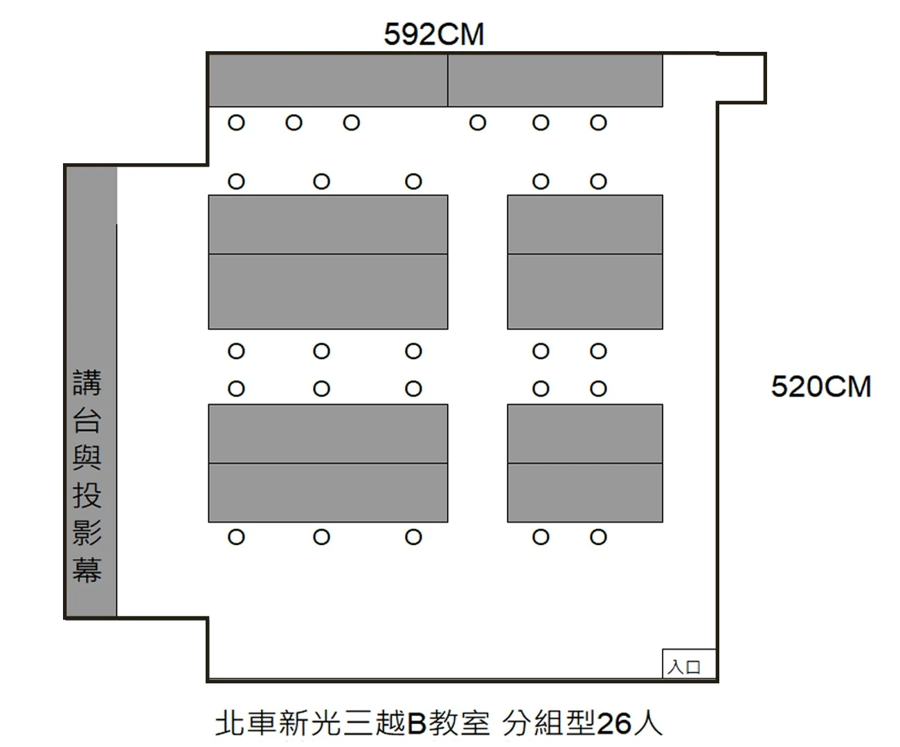 北車場地租借推薦-台北新光三越許昌教室租借首選-B教室-分組型圖片