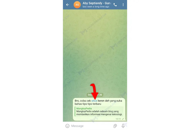 Kirim Pesan Hyperlink Telegram