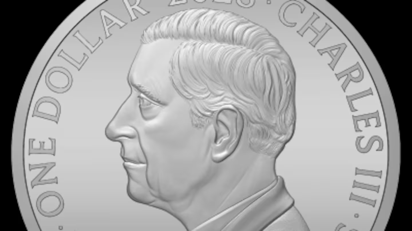 Mô phỏng về hình của Vua Charles III trên một đồng xu. Ảnh / RBNZ
