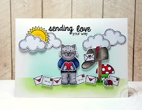 Sunny Studio: Valentine's Day Sending Love Card by Heidi Criswell (using Sending My Love, Backyard Bugs and Sunny sentiments stamps & dies)