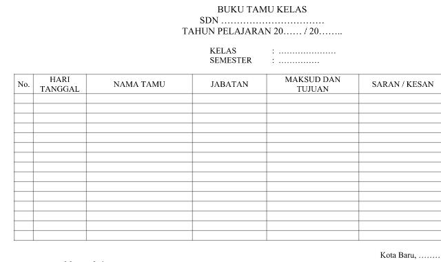 Buku Tamu Kelas  Wiki Edukasi