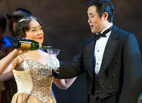 Hye-Youn Lee as Violetta, Ji-Min Park as Alfredo. Photo credit: Richard H Smith