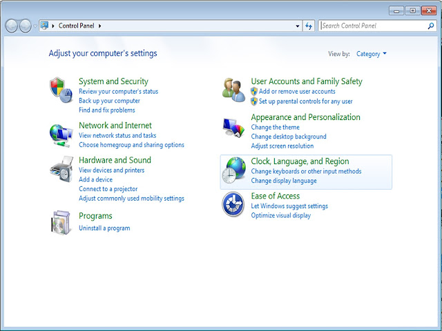 controlpanel windows 7