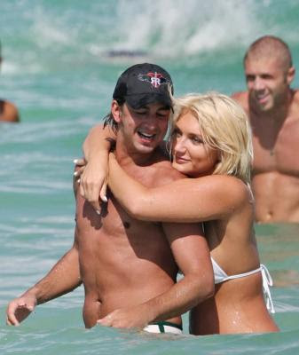 Brooke Hogan in white and red bikini