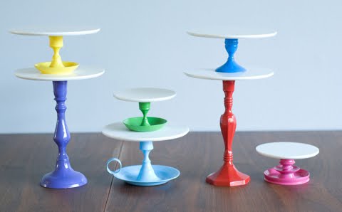 These adorable cake stands from Iacoli McAllister are made from vintage