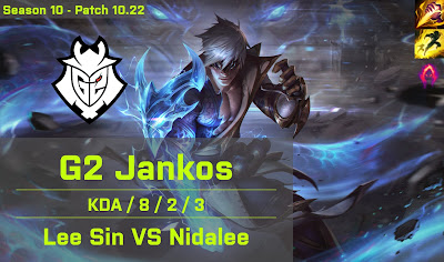 G2 Jankos Lee Sin JG vs Nidalee - EUW 10.22