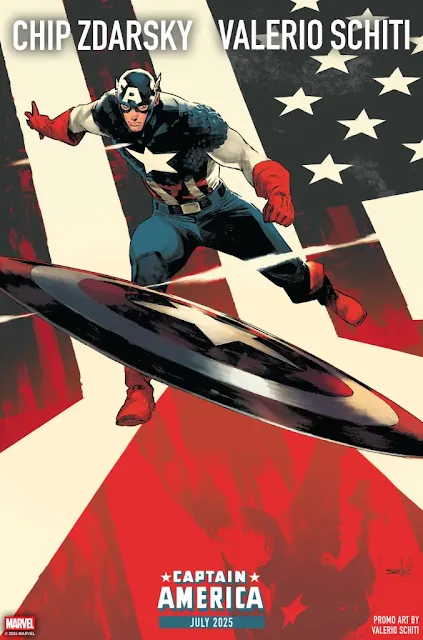 Captain America #1: Chip Zdarsky y Valerio Schiti reinician la historia del Centinela de la Libertad en julio de 2025