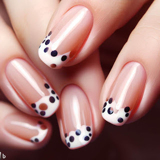 French polka dot manicure nail art design