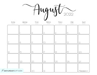 Free Printable Calendar August 2022