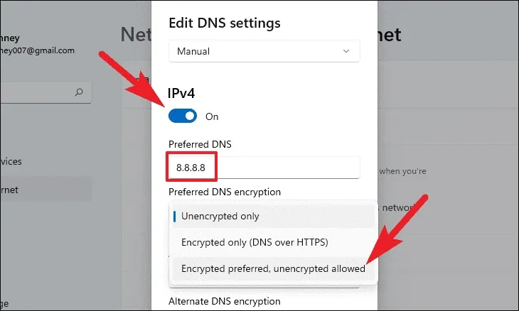 كيفية تغيير إعدادات DNS على حواسيب Windows 11  تسريع نت لديك