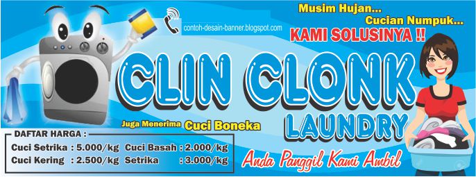 Desain Spanduk  Laundry  Clin Clonk