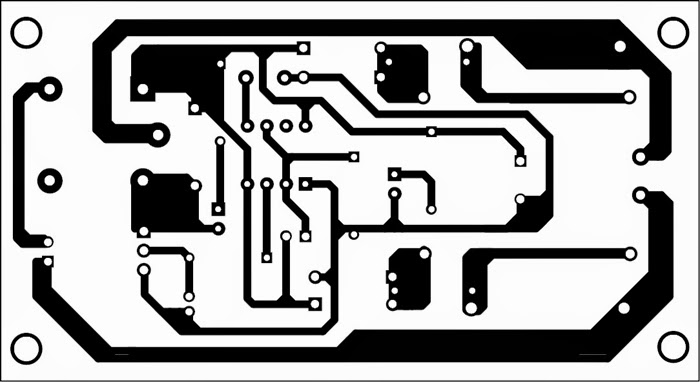 Actual-size PCB layout of an automatic evening lamp