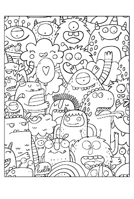 Monsters mandala coloring pages
