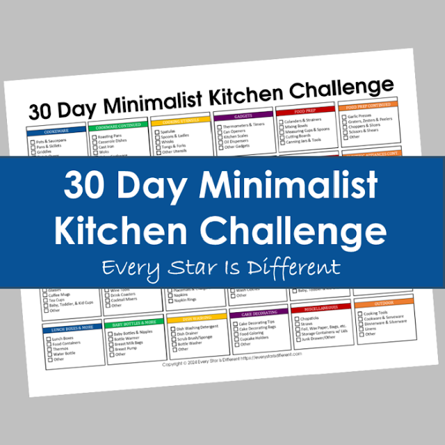 30 Day Minimalist Kitchen Challenge with Free Printable