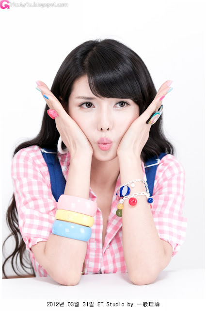 2 Cha Sun Hwa in Short Overalls-very cute asian girl-girlcute4u.blogspot.com