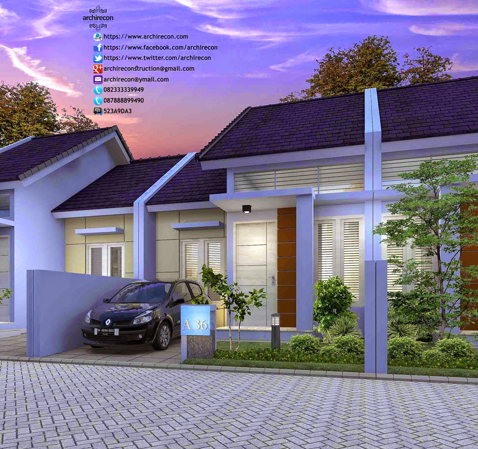 DESAIN RUMAH  PERUMAHAN  GREEN LAND VILLA 0823 3333 9949