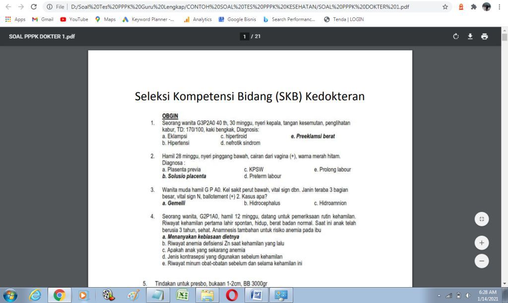 Contoh soal tes PPPK kedokteran dan kunci jawaban - antapedia.com