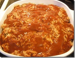 Mexican casserole 3 - chicken & sauce