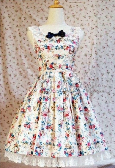 Lace Flower Printed Rococo Lolita Dress