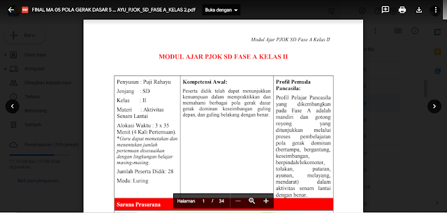 Modul Ajar PJOK Kelas 2 SD Kurikulum Merdeka: Pola Gerak Dasar Senam