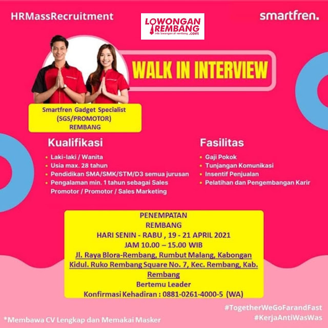 Lowongan Kerja Smartfren Gadget Specialist SGS Promotor Rembang