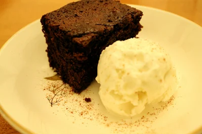 Serving plate with Guinness gingerbread.