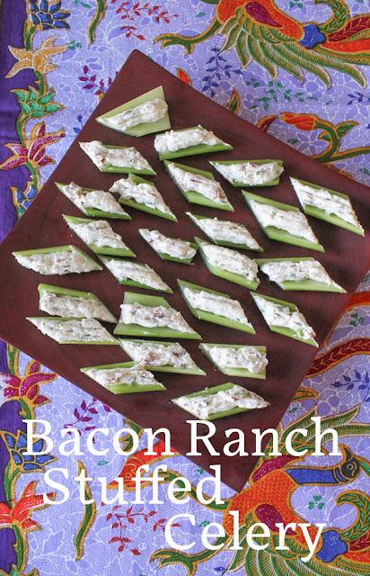 Food Lust People Love: Bacon ranch stuffed celery is an easy appetizer that satisfies our need for crunch! And who doesn’t love cream cheese seasoned with loads of bacon, chives, parsley and plenty of black pepper? It makes the perfect filling for celery, not to mention baked potatoes.