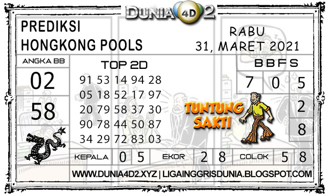 Prediksi Togel HONGKONG DUNIA4D2 31 MARET 2021