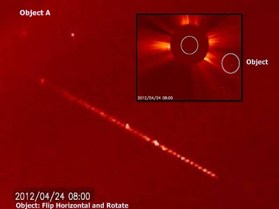 Satélite de la NASA captura OVNI gigante surfeando cerca del Sol - 2012