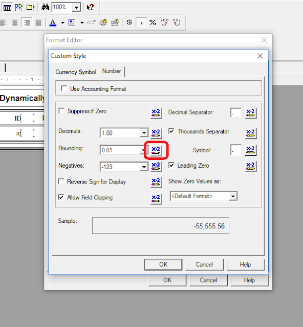 Dynamically change decimal places in Crystal Reports