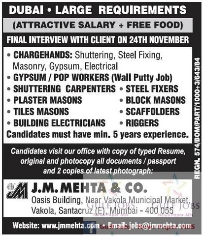 Attractive salary jobs for Dubai