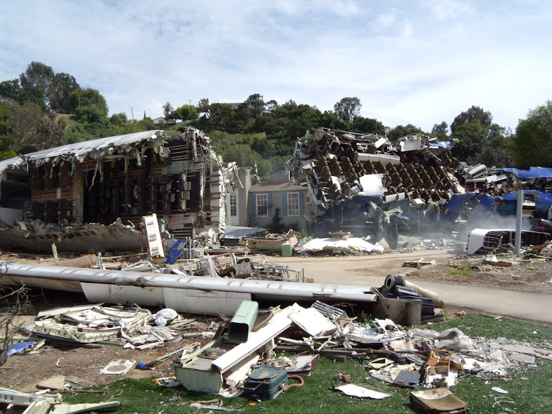 War of the Worlds plane crash movie set