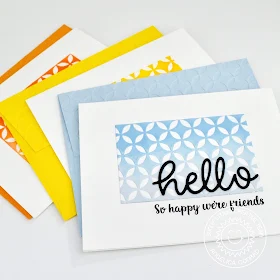 Sunny Studio Stamps: Hello Word Die Embossing Folders Everyday Card by Angelica Conrad