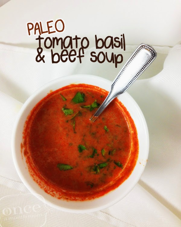 Tomato Basil &amp; Beef Soup paleo recipe