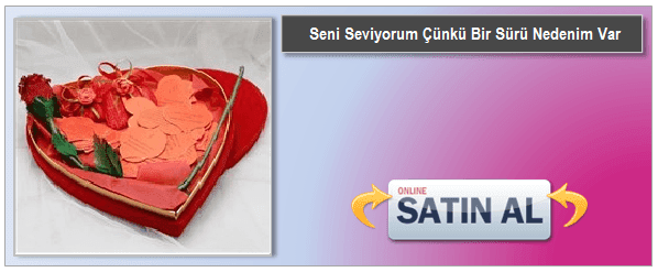 Seni Seviyorum Çünkü Bir Sürü Nedenim Var hediye sepeti