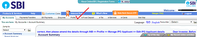 Change Registered Mobile Number in SBI online