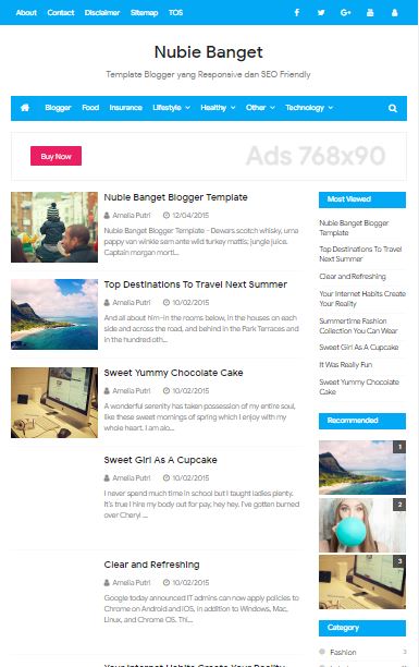 Nubie Banget Premium Blogger Template/Theme