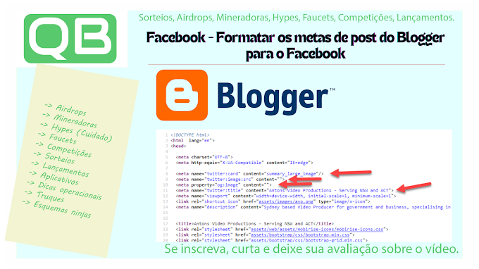 Facebook - Formatar os metas de post do Blogger para o Facebook