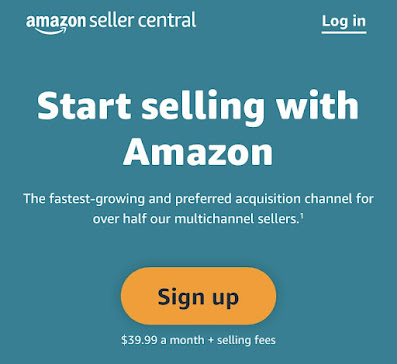 Image showing a page to signup to Amazon seller account (central)